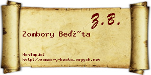 Zombory Beáta névjegykártya