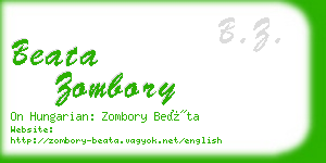 beata zombory business card